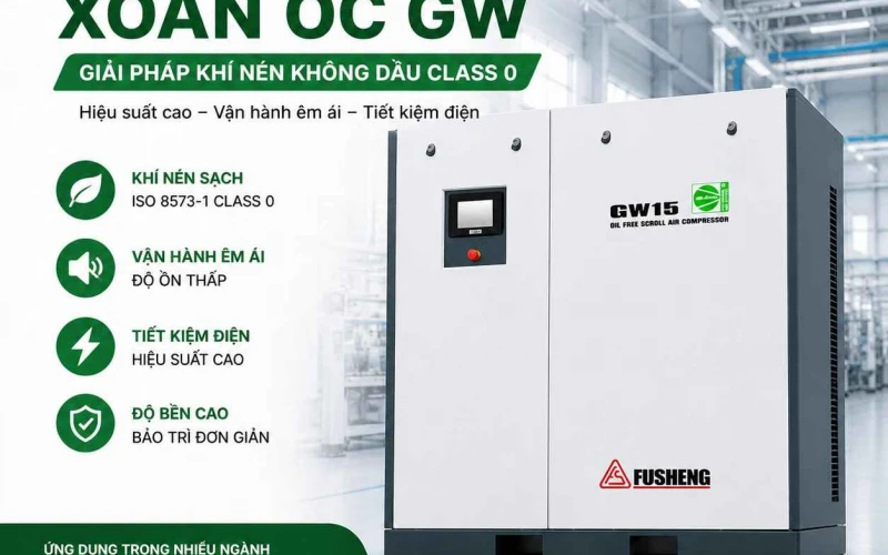 Máy Nén Khí Xoắn Ốc Fusheng GW Oil-Free Class 0 Chính Hãng