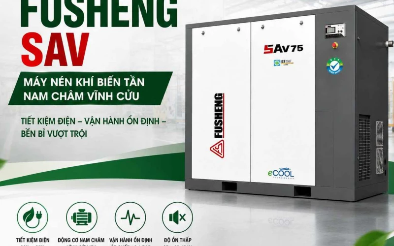 Máy nén khí Fusheng SAV có biến tần được ưa chuộng tại Việt Nam