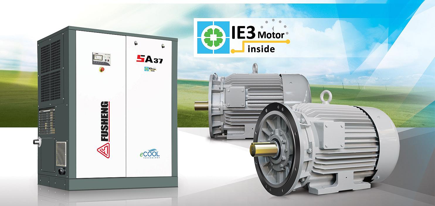 Động cơ IE3 trên máy nén khí Fusheng 10HP